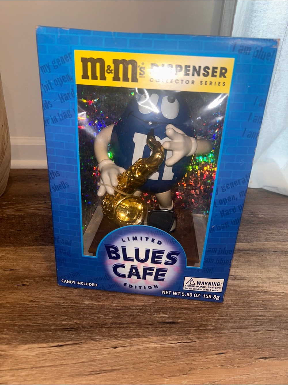 M&M'S Blue Character with Gold Saxophone Collector Dispenser
